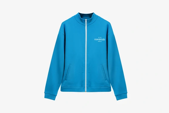 Худи на молнии, голубое